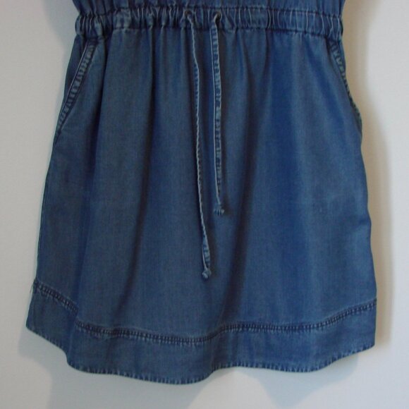 J. Crew Chambray Denim Dress Blue Preppy Tencel Short Sleeve Mini Size Small - Picture 7 of 16